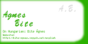 agnes bite business card